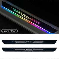 4/2 Pcs Customized Car Door Sill illuminated Light logo Projector Lamp Power Moving LED Welcome Pedal Car Scuff Plate Pedal Front - A - 2Pcs For N-ISSAN