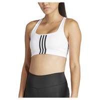 Adidas Powerimpact 3 Stripes Medium Impact Sports Bra Vit M / CD Kvinna