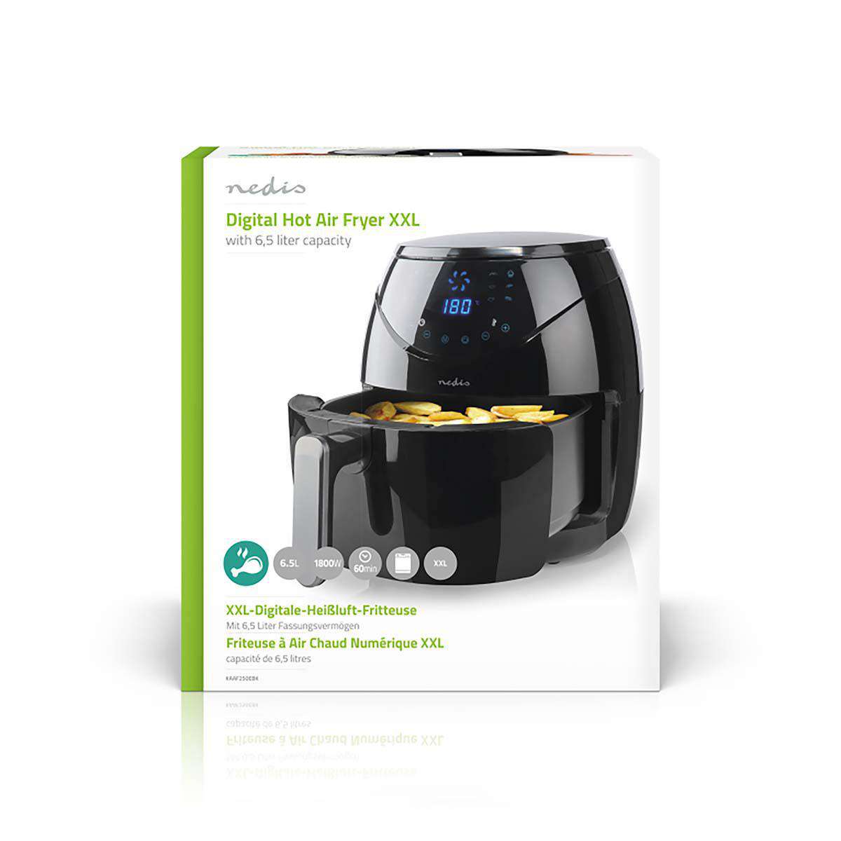 Nedis Hot Air Fryer 6.5L – Timer 60min Digital 