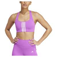 Adidas Powerimpact 3 Stripes Medium Impact Sports Bra Lila M / CD Kvinna