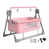 Automatisk Baby Cradle Elektrisk Smart Sängsäng Spjälsäng 3 Växlar Timing Andningsbar Vikbar Elektrisk Baby Swing För Baby 0 ~ 36 Månader rosa