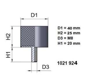 Lieriöpuskin Ø40/25mm M8/1 Tasapäinen kumipuskin, find the best deal on  Starcart